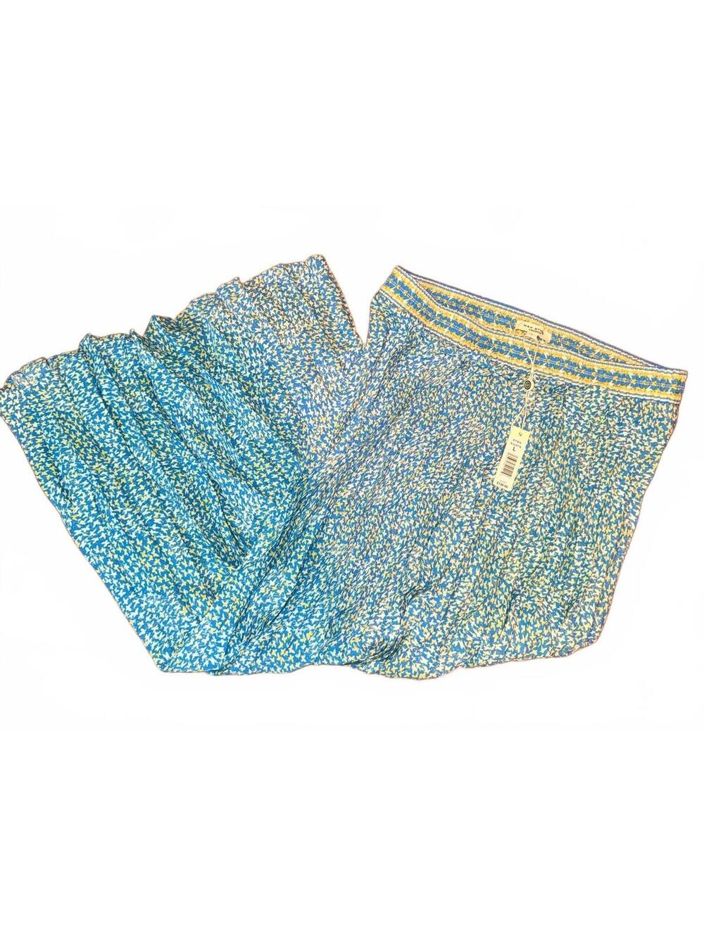 NWT Max Studio London Blue and Yellow Floral Maxi Skirt Size Large - Picture 7 of 7